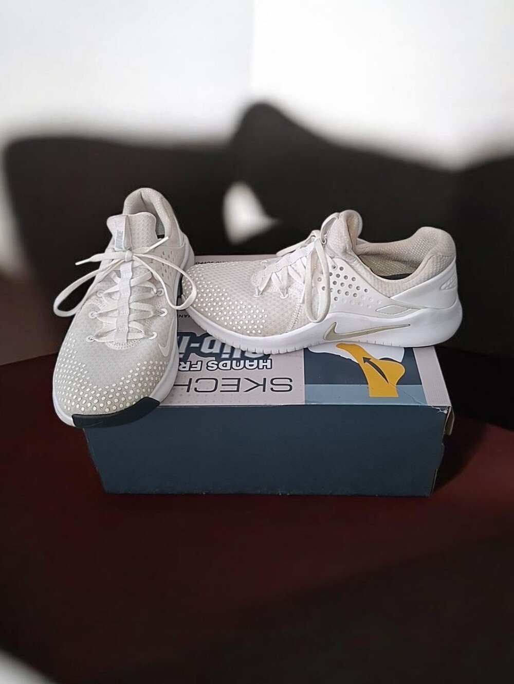 Nike Free White Low Top Lace Up Sneakers Men's Athletic Style 942836-101